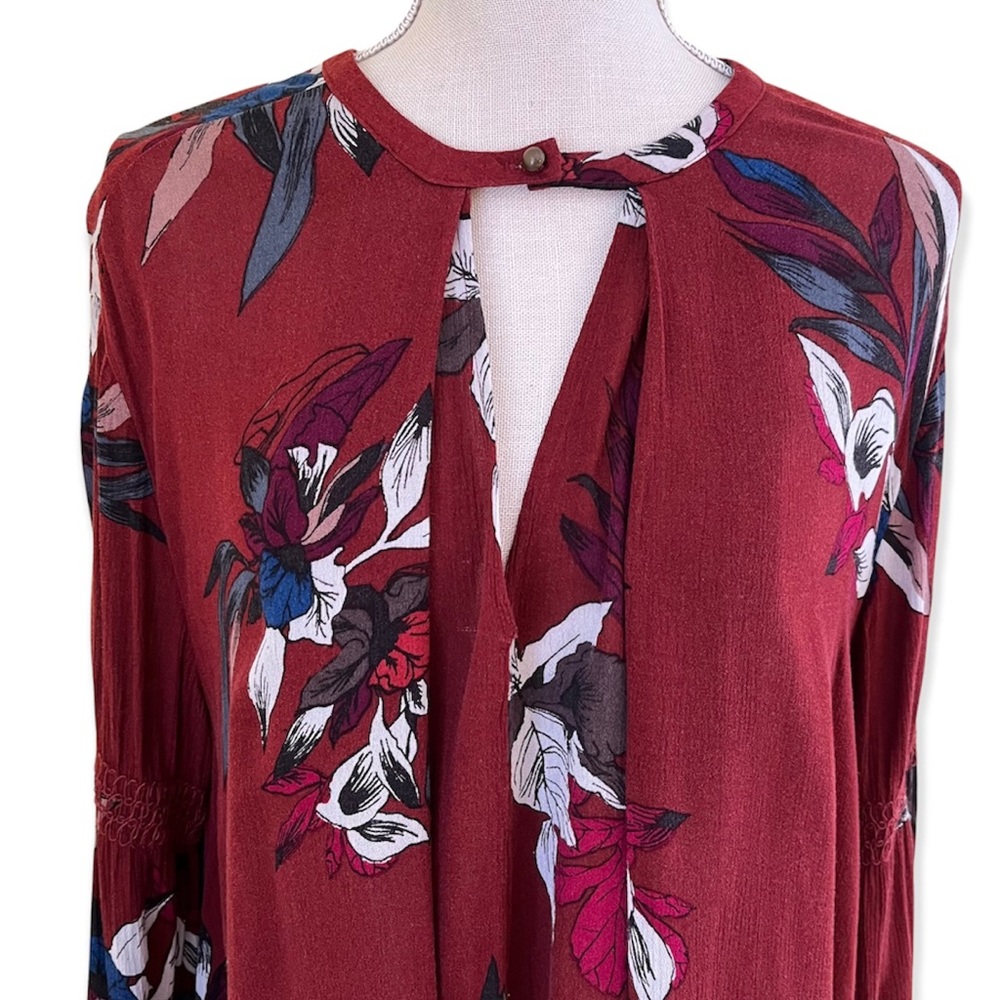 Free People Tree Swing Dress in Scarlet Combo S - Picture 3 of 11